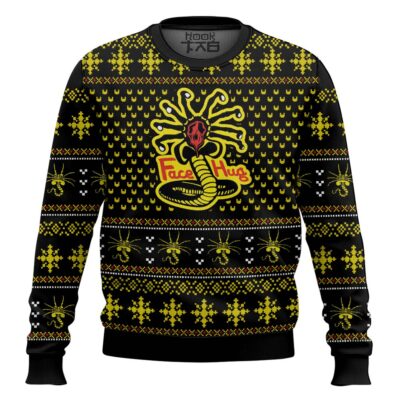 Face Hugs Alien Ugly Christmas Sweater