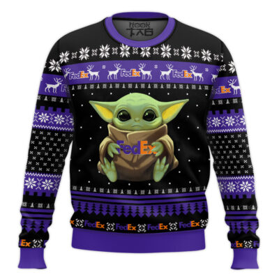 FedEx Baby Yoda Ugly Christmas Sweater