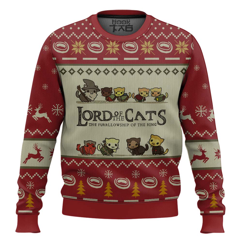 Hooktab Fellowship Of The Cats The Lord Of The Rings Ugly Christmas Sweater Hooktab Fellowship Of The Cats The Lord Of The Rings Ugly Christmas Sweater