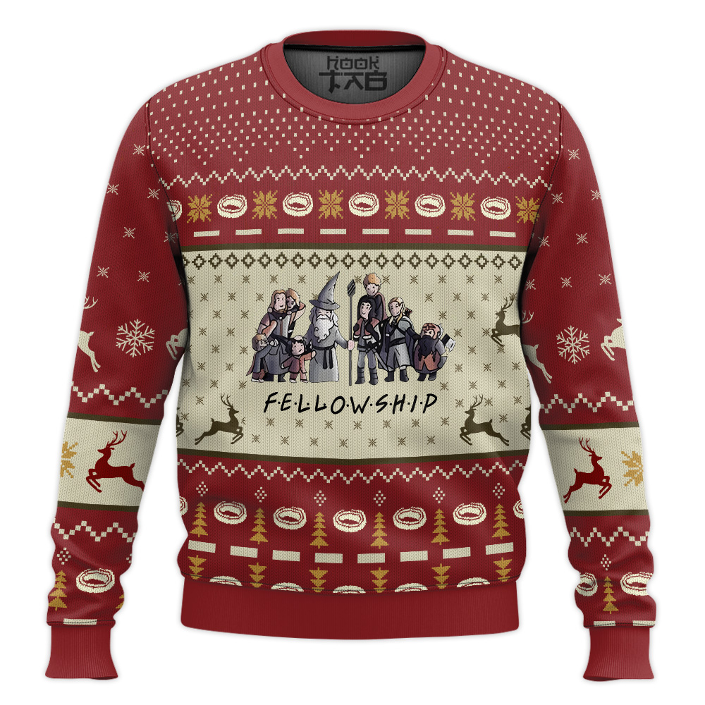 Hooktab Fellowship The Lord Of The Rings Ugly Christmas Sweater Hooktab Fellowship The Lord Of The Rings Ugly Christmas Sweater