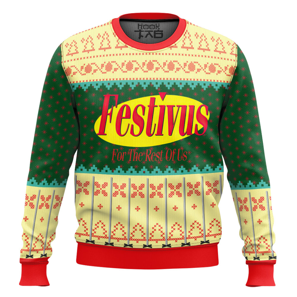 Hooktab Festivus Seinfeld Ugly Christmas Sweater Hooktab Festivus Seinfeld Ugly Christmas Sweater
