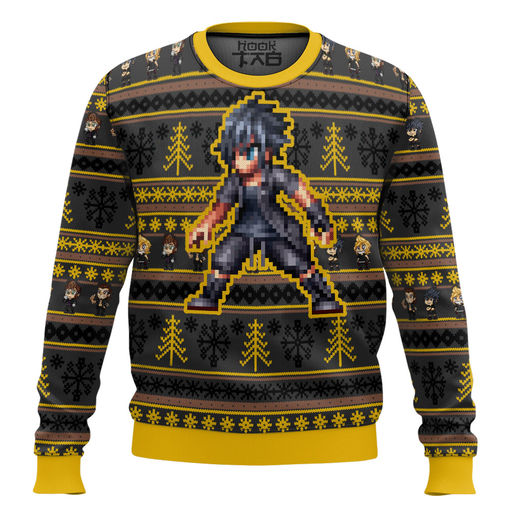 Hooktab Final Fantasy Noctis Ugly Christmas Sweater Hooktab Final Fantasy Noctis Ugly Christmas Sweater