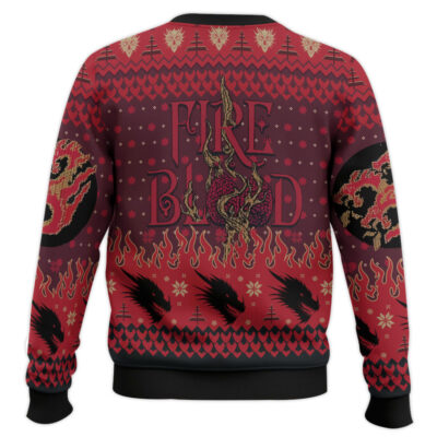 Hooktab Fire And Blood Targaryen Dragon Game Of Throne Ugly Christmas Sweater