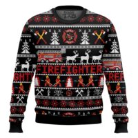 Hooktab Fire Dept Firefighter Ugly Christmas Sweater