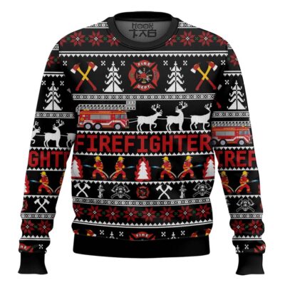 Fire Dept Firefighter Ugly Christmas Sweater