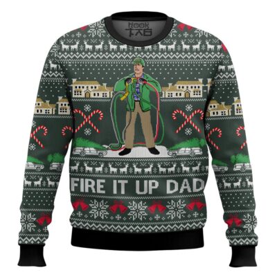 Fire It Up Dad National Lampoon’s Vacation Ugly Christmas Sweater