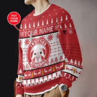 Hooktab Fireball Cinnamon Whisky Titties Funny - Custom Name Ugly Christmas Sweater