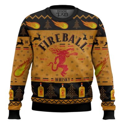 Fireball Red Hot Cinnamon Whisky Ugly Christmas Sweater