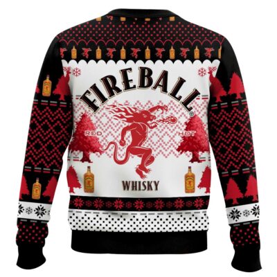 Hooktab Fireball Red Hot Whisky Ugly Christmas Sweater