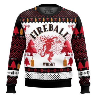Fireball Red Hot Whisky Ugly Christmas Sweater