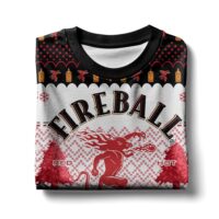 Hooktab Fireball Red Hot Whisky Ugly Christmas Sweater