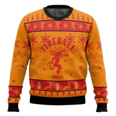 Fireball Whisky - Custom Name Ugly Christmas Sweater