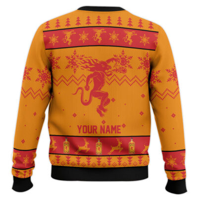 Hooktab Fireball Whisky – Custom Name Ugly Christmas Sweater