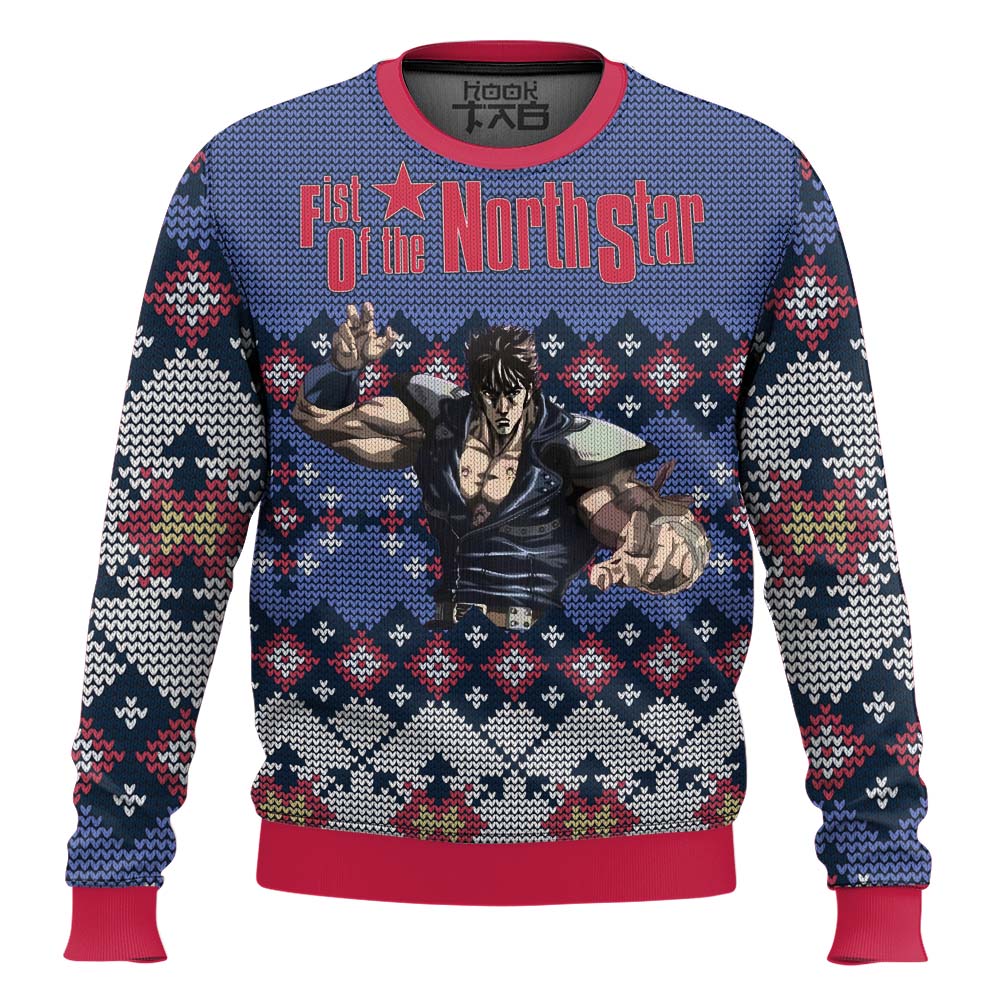 Hooktab Fist Of The North Star Alt Ugly Christmas Sweater Hooktab Fist Of The North Star Alt Ugly Christmas Sweater