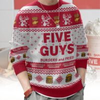 Hooktab Five Guys Burgers And Fries Ugly Christmas Sweater
