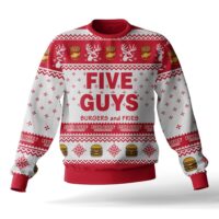 Hooktab Five Guys Burgers And Fries Ugly Christmas Sweater