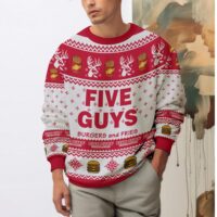 Hooktab Five Guys Burgers And Fries Ugly Christmas Sweater