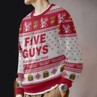 Hooktab Five Guys Burgers And Fries Ugly Christmas Sweater