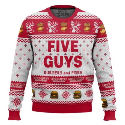 Five Guys Burgers And Fries Ugly Christmas Sweater