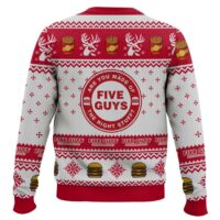Hooktab Five Guys Burgers And Fries Ugly Christmas Sweater