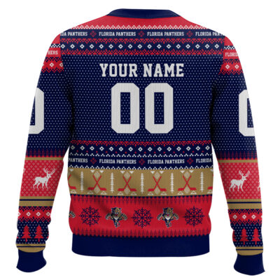 Hooktab Florida Panthers – Custom Name And Number Ugly Sweater