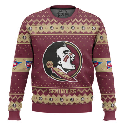 Florida State Seminoles - Custom Name And Number Ugly Christmas Sweater