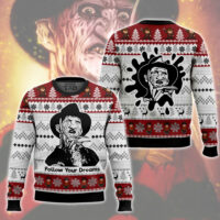 Hooktab Follow Your Dream Freddy Krueger Ugly Christmas Sweater