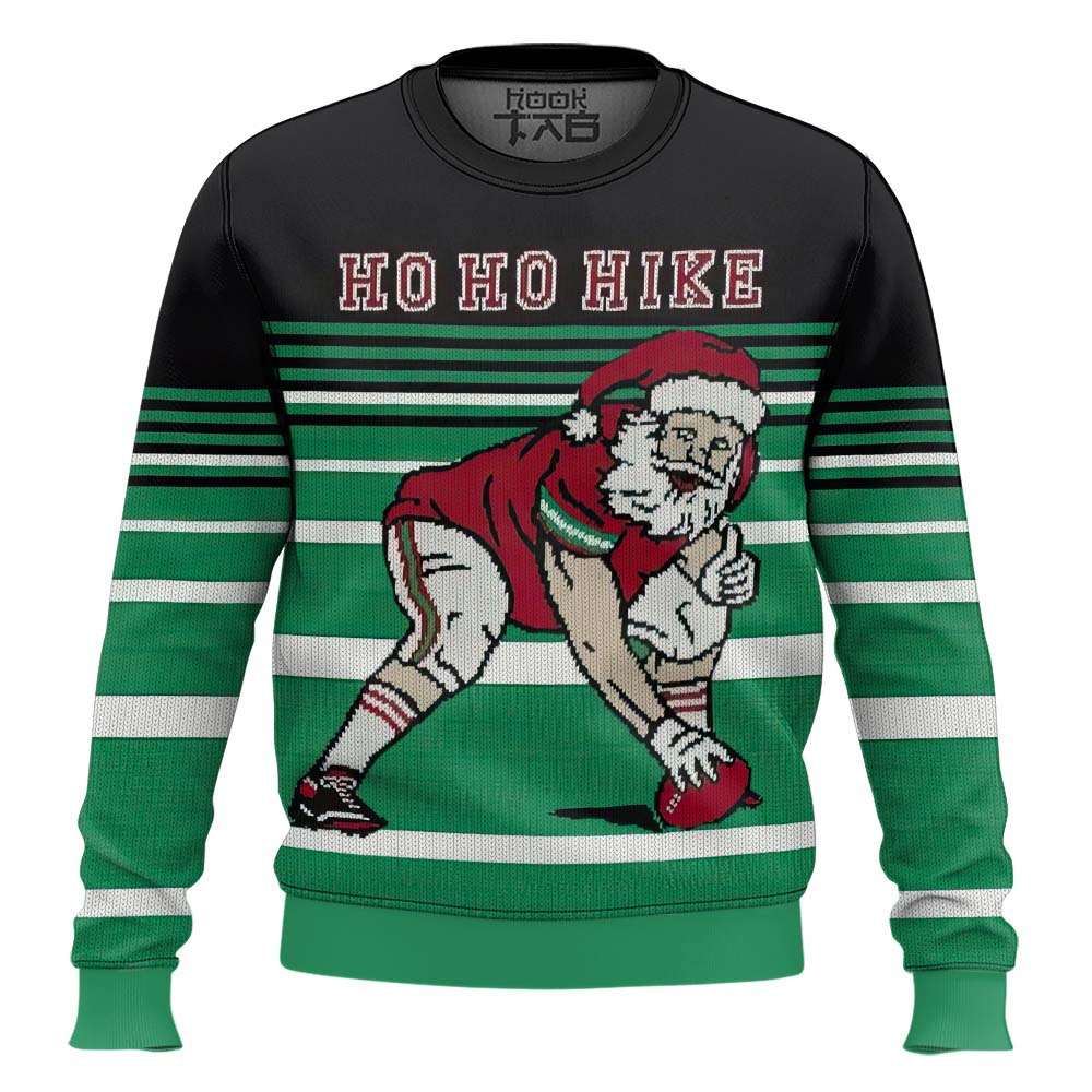 Hooktab Football Santa Ugly Christmas Sweater Hooktab Football Santa Ugly Christmas Sweater