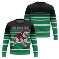 Hooktab Football Santa Ugly Christmas Sweater