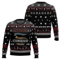 Hooktab Foreign Relations Top Gun Ugly Christmas Sweater