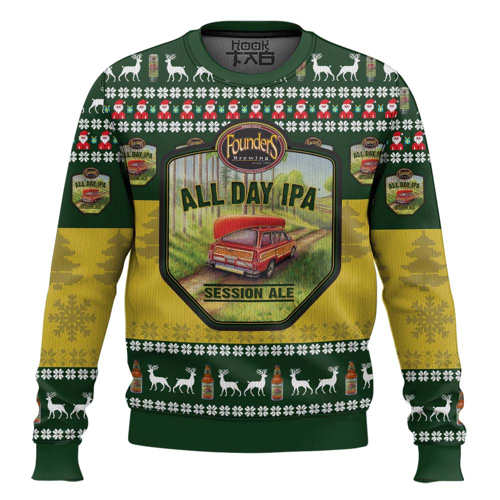 Hooktab Founders All Day Ipa Ugly Christmas Sweater Hooktab Founders All Day Ipa Ugly Christmas Sweater