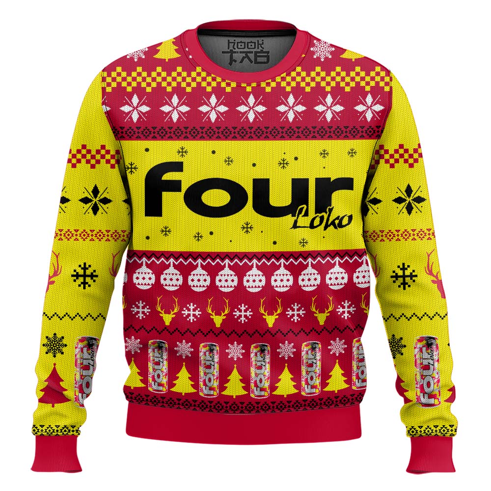 Hooktab Four Loko Ugly Christmas Sweater Hooktab Four Loko Ugly Christmas Sweater