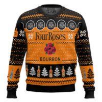 Hooktab Four Roses Bourbon Ugly Christmas Sweater