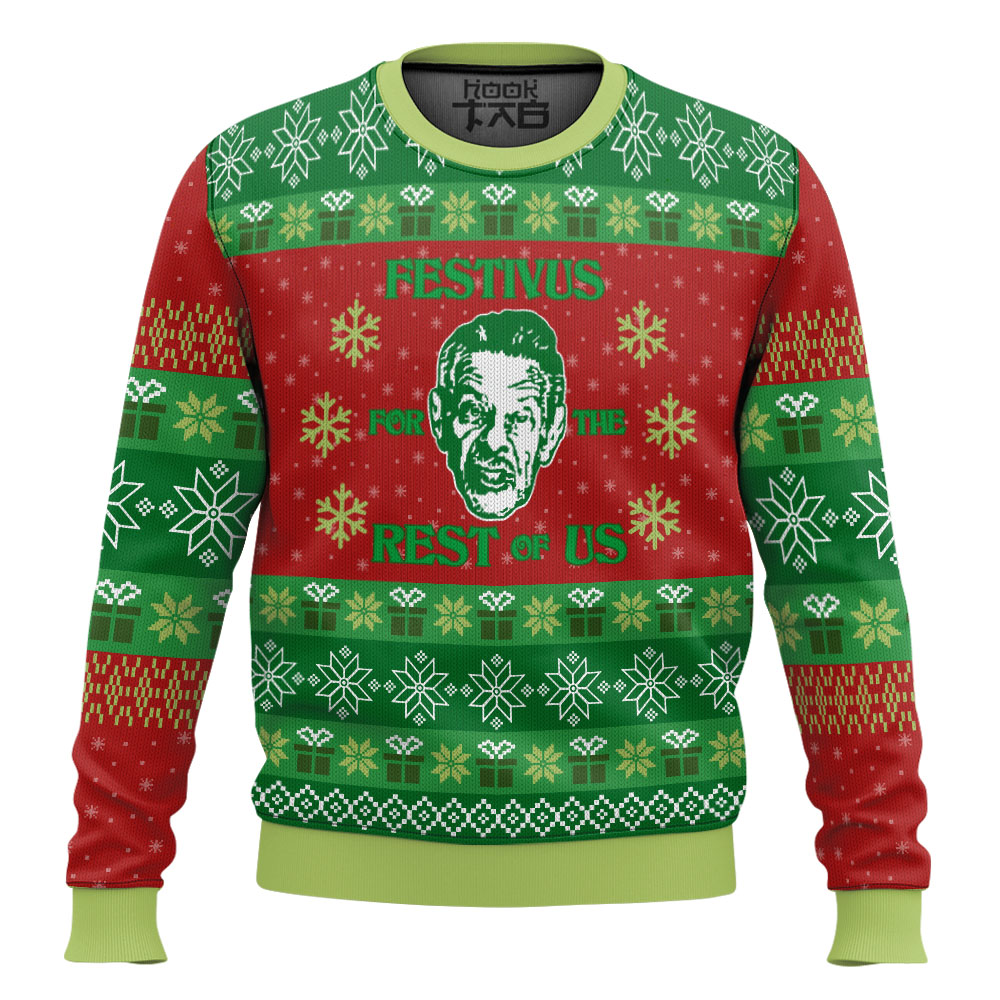 Hooktab Frank Festivus For The Rest Of Us Seinfeld Ugly Christmas Sweater Hooktab Frank Festivus For The Rest Of Us Seinfeld Ugly Christmas Sweater