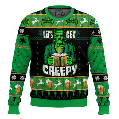 Frankenstein's Monster Let's Get Creepy Ugly Christmas Sweater