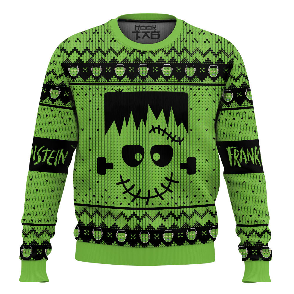 Hooktab Frankenstein's Monster Ugly Christmas Sweater Hooktab Frankenstein's Monster Ugly Christmas Sweater