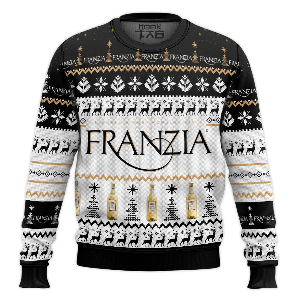 Hooktab Franzia Chardonnay Ugly Christmas Sweater Hooktab Franzia Chardonnay Ugly Christmas Sweater