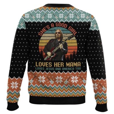 Hooktab Free Fallin’ Tom Petty Ugly Christmas Sweater