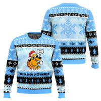 Hooktab Freezing This Is Fine Meme Ugly Christmas Sweater