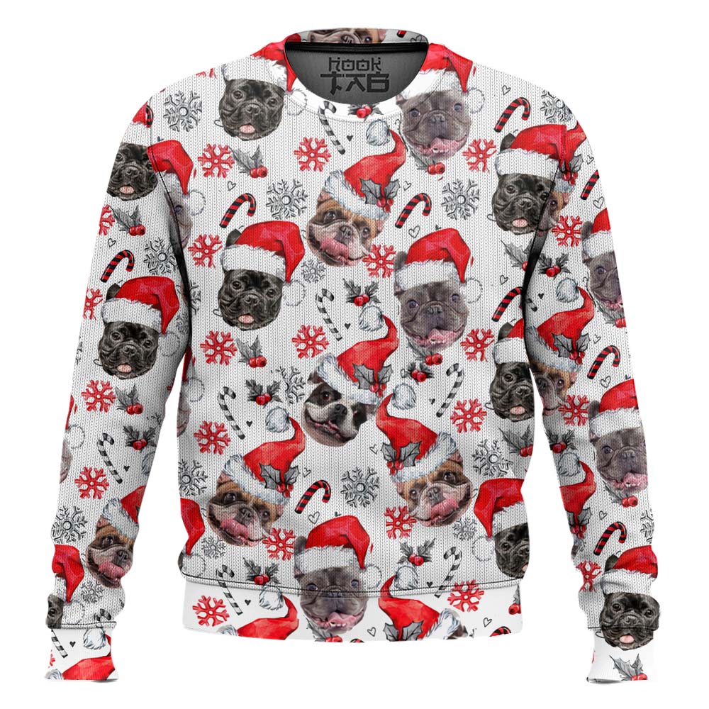 Hooktab French Bulldog Ugly Christmas Sweater Hooktab French Bulldog Ugly Christmas Sweater