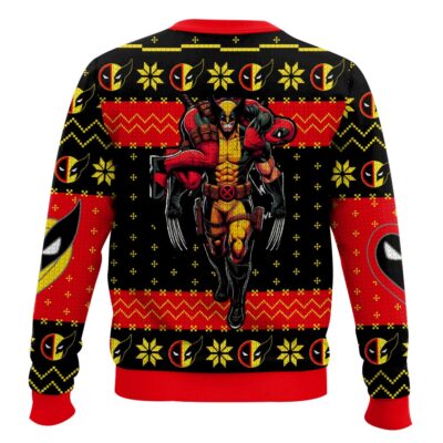 Hooktab F.r.i.e.n.d Deadpool And Wolverine Ugly Christmas Sweater