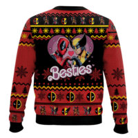 Hooktab F.R.I.E.N.D.S Besties Deadpool & Wolverine Ugly Christmas Sweater