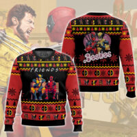 Hooktab F.R.I.E.N.D.S Deadpool & Wolverine Ugly Christmas Sweater