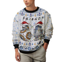 Hooktab FRIENDS R2-D2 & BB-8 Star Wars Ugly Christmas Sweater