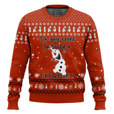 Frozen Olaf "Do You Want To Build A Snowman" Ugly Christmas Sweater
