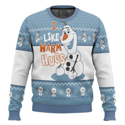 Frozen Olaf Like Warm Hug Ugly Christmas Sweater