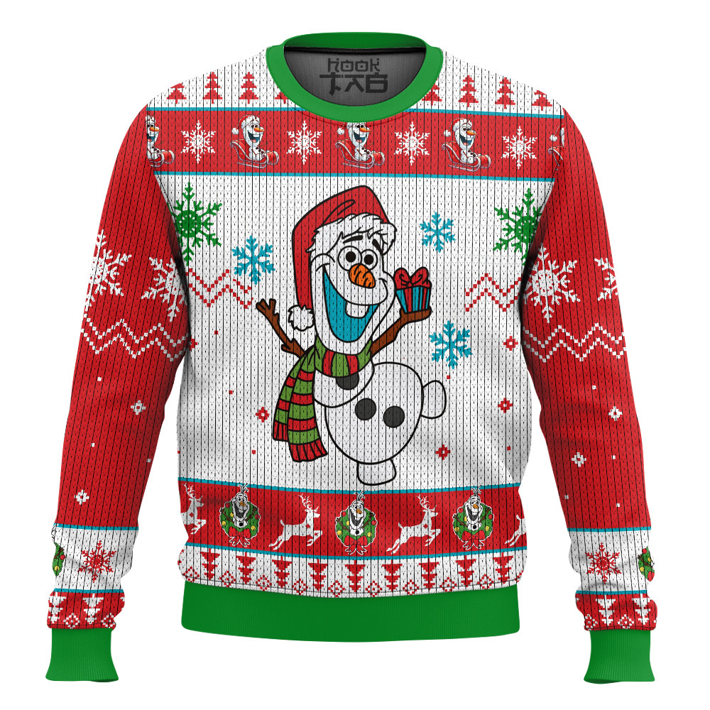 Hooktab Frozen Olaf Ugly Christmas Sweater Hooktab Frozen Olaf Ugly Christmas Sweater