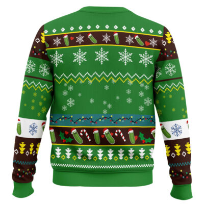 Hooktab Funny Pickle Rick And Morty Ugly Christmas Sweater