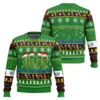Hooktab Funny Pickle Rick And Morty Ugly Christmas Sweater