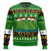 Hooktab Funny Pickle Rick And Morty Ugly Christmas Sweater